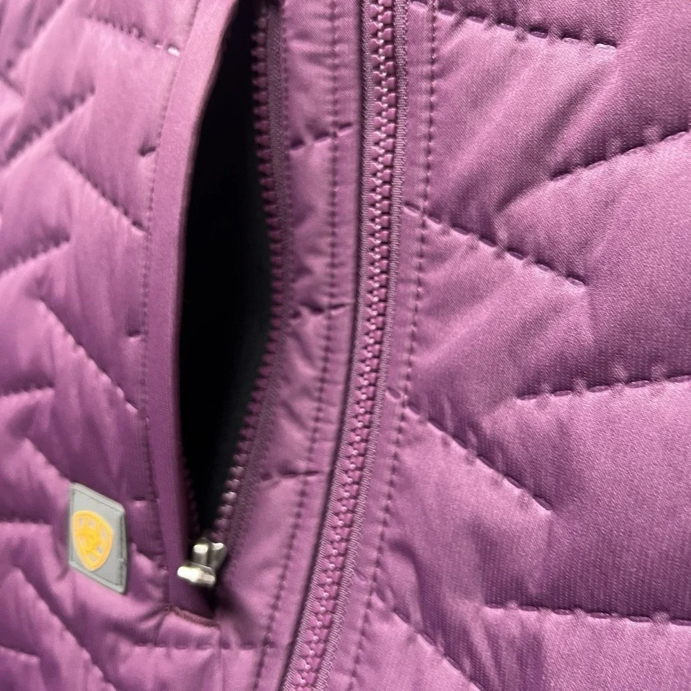 Ariat Rebar Cloud 9‎ Jacket Vest Womens 2XL Potent Purple Quilted Insulated